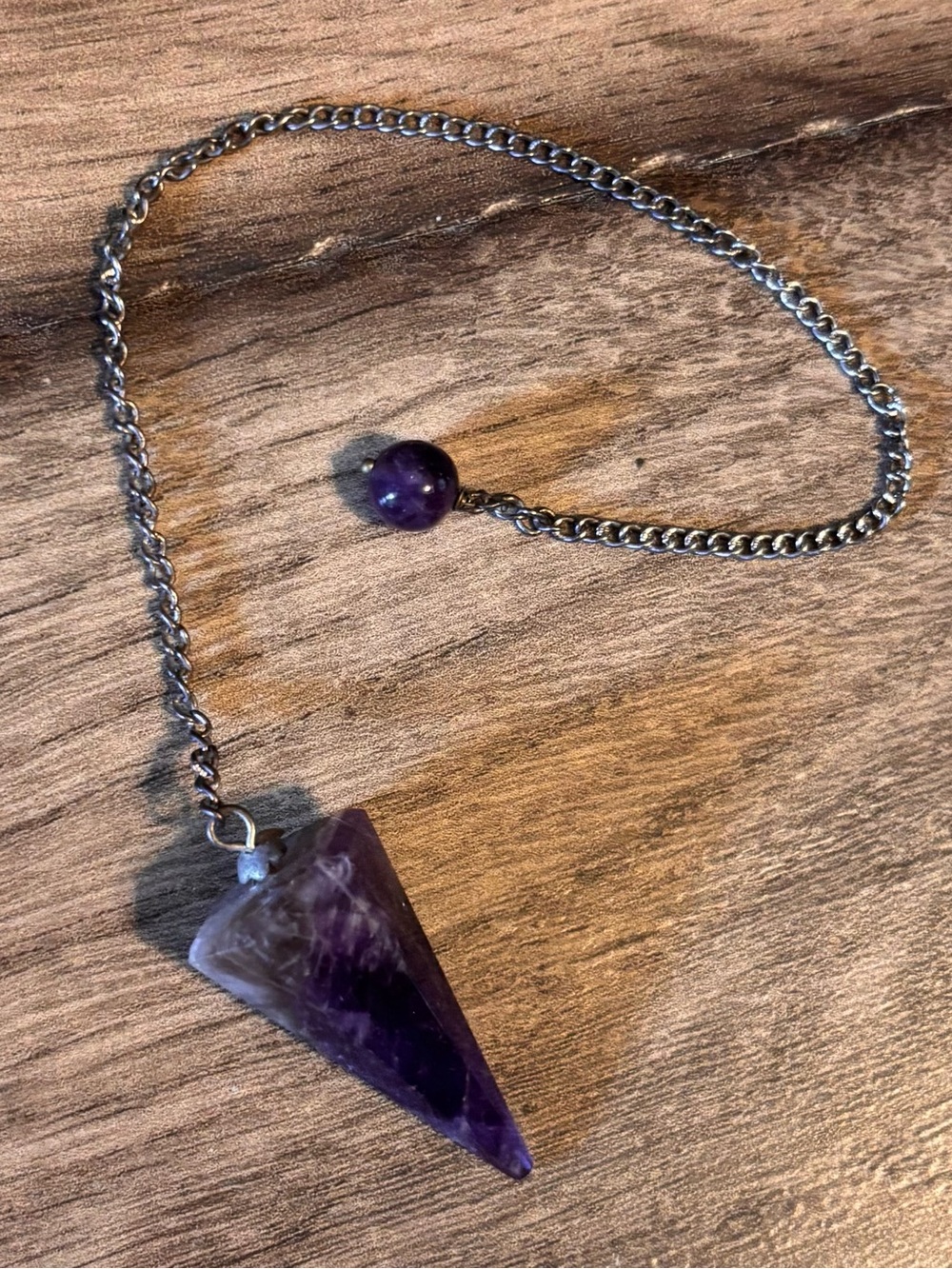Amethyst Dowsing Pendulum - Purple Crystal Point